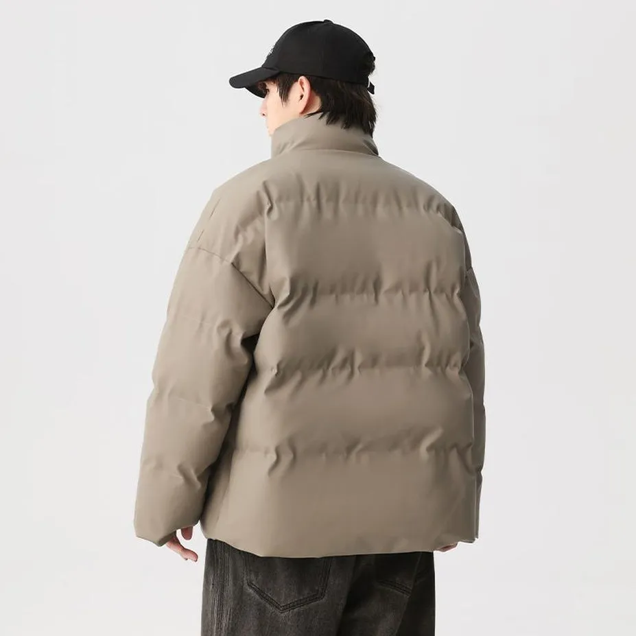 Thickened Quilted Zip-up Puffer Jacket in a Relaxed-fit Design