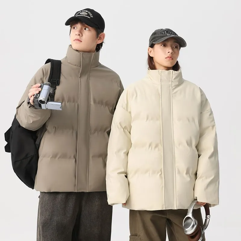 Thickened Quilted Zip-up Puffer Jacket in a Relaxed-fit Design