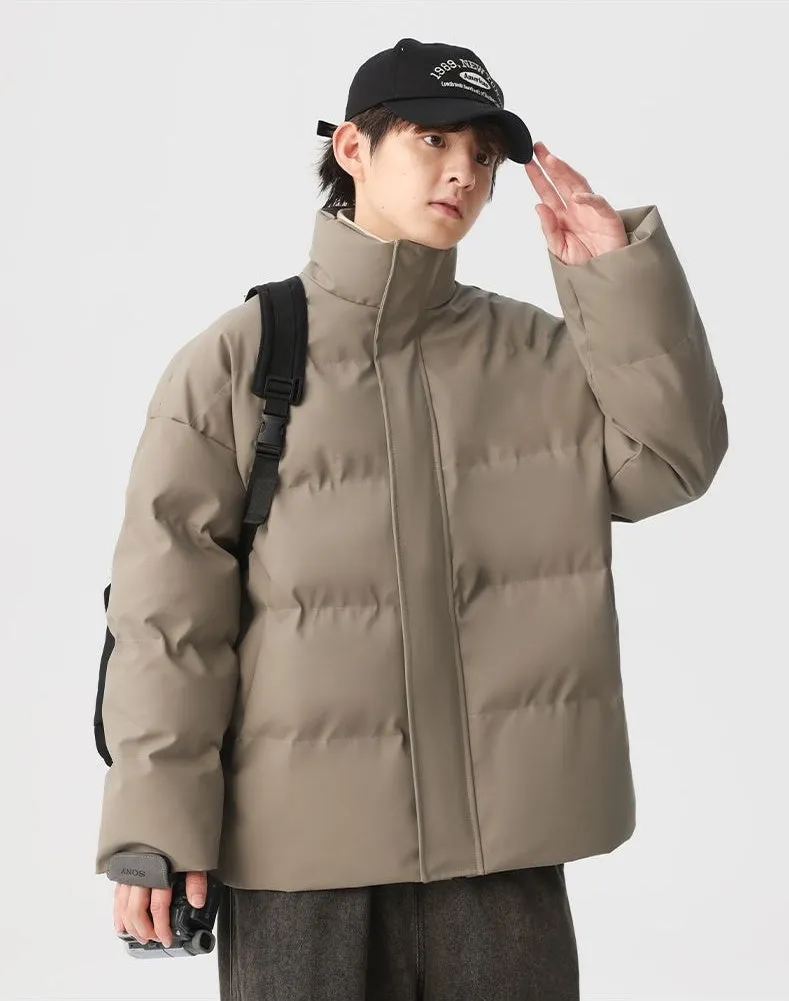 Thickened Quilted Zip-up Puffer Jacket in a Relaxed-fit Design