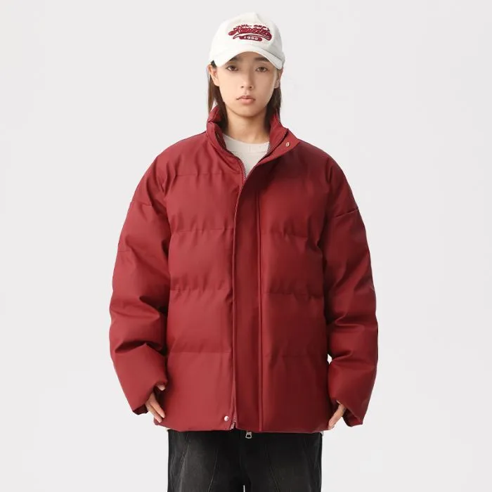 Thickened Quilted Zip-up Puffer Jacket in a Relaxed-fit Design