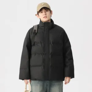 Thickened Quilted Zip-up Puffer Jacket in a Relaxed-fit Design