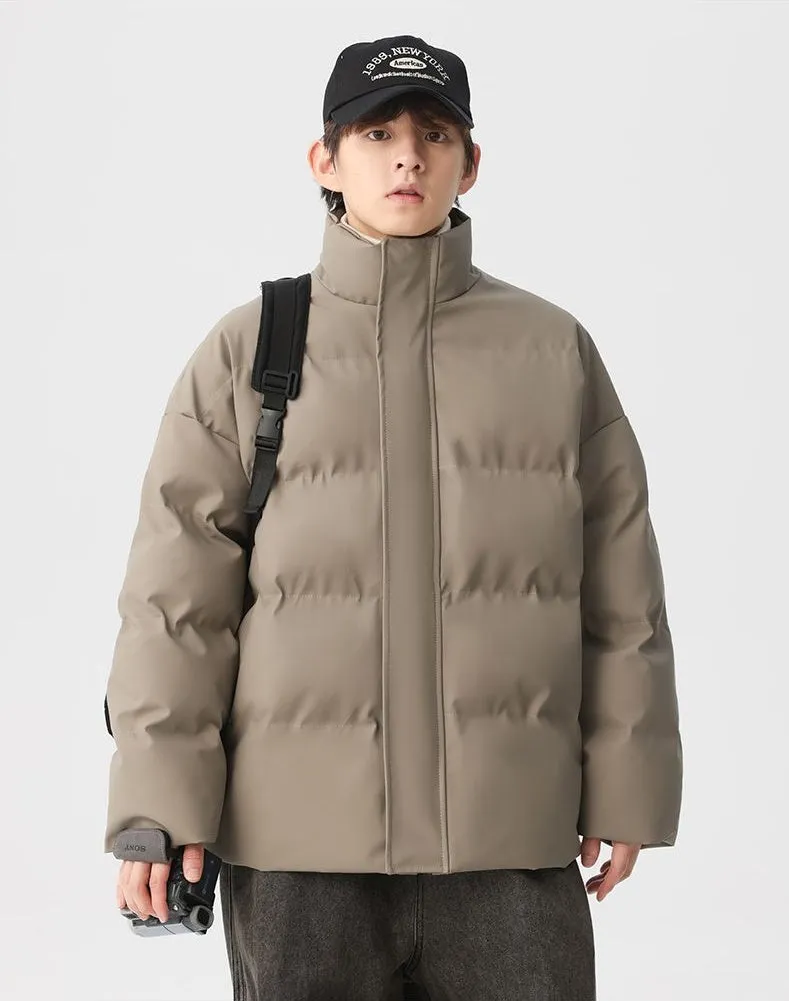 Thickened Quilted Zip-up Puffer Jacket in a Relaxed-fit Design
