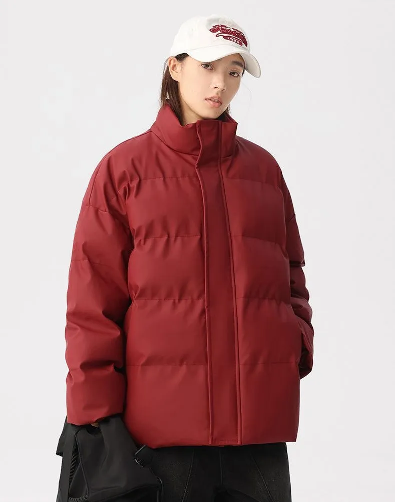 Thickened Quilted Zip-up Puffer Jacket in a Relaxed-fit Design