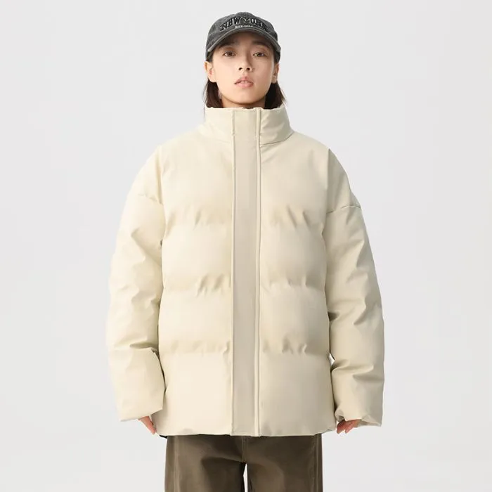 Thickened Quilted Zip-up Puffer Jacket in a Relaxed-fit Design