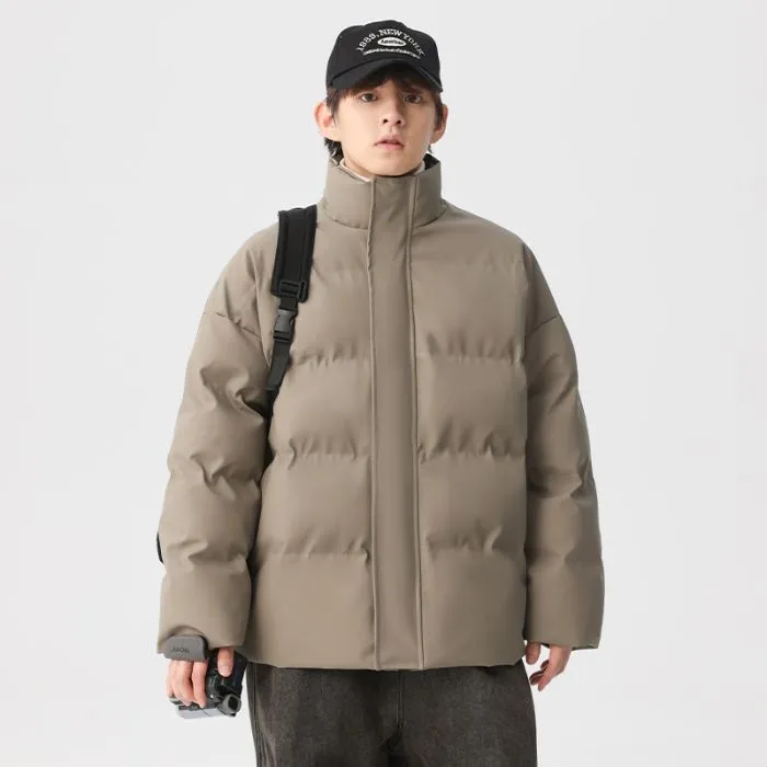 Thickened Quilted Zip-up Puffer Jacket in a Relaxed-fit Design