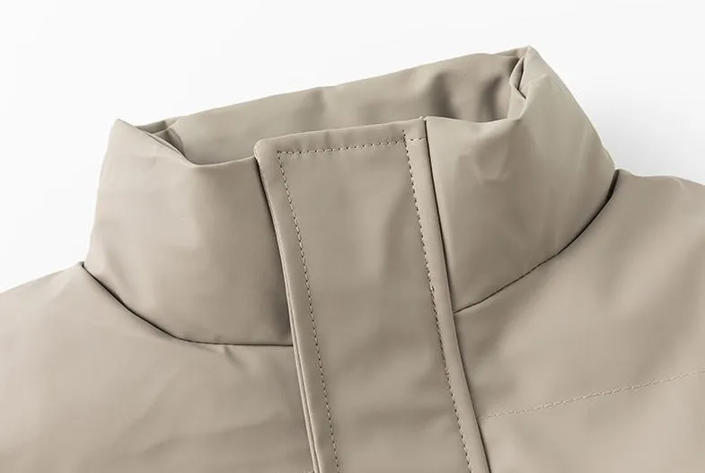 Thickened Quilted Zip-up Puffer Jacket in a Relaxed-fit Design