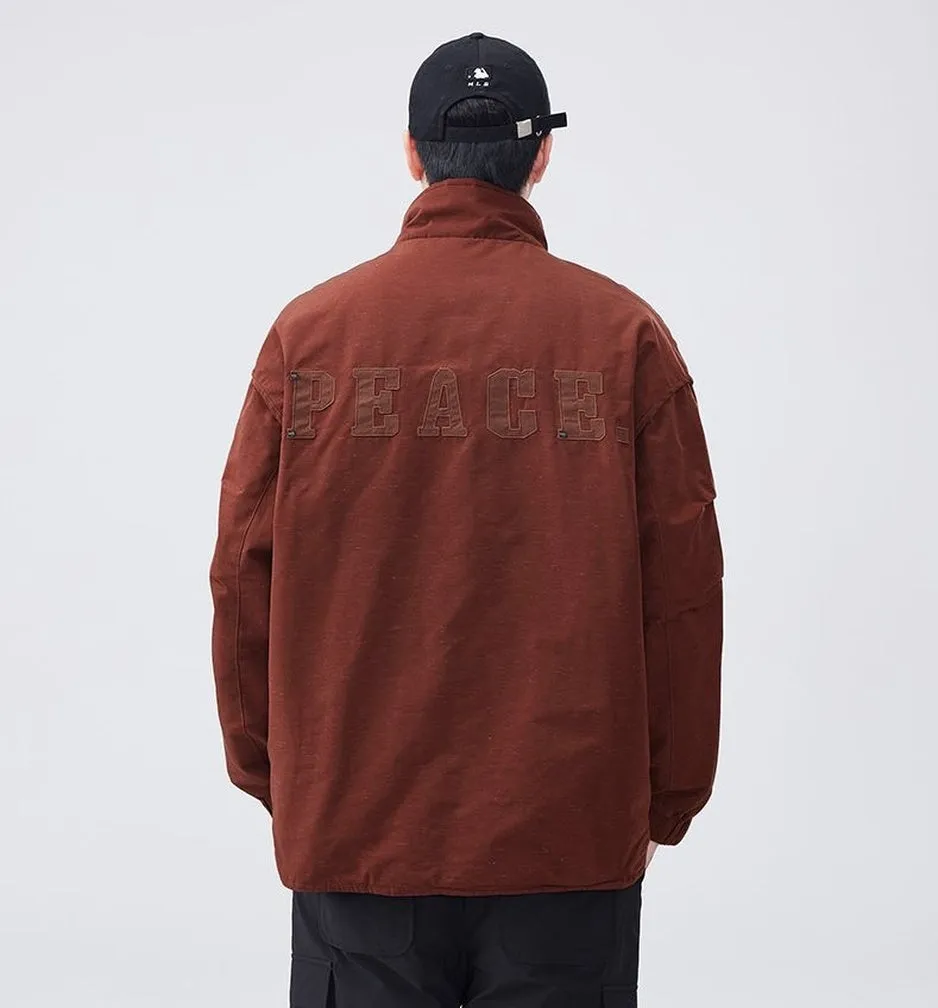 Thickened Solid Color Relaxed-fit Trucker Jacket for Men