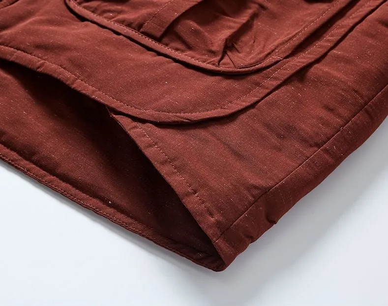 Thickened Solid Color Relaxed-fit Trucker Jacket for Men