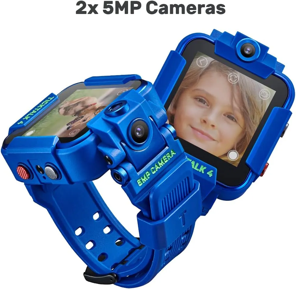 TickTalk 4 Unlocked 4G LTE Kids Smart Watch Phone with GPS Tracker, Combines Video, Voice and Wi-Fi Calling, Messaging, 2X Cameras & Free Streaming Music