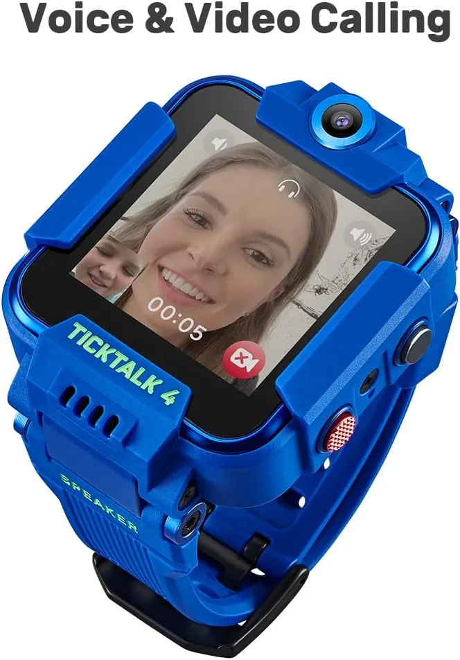 TickTalk 4 Unlocked 4G LTE Kids Smart Watch Phone with GPS Tracker, Combines Video, Voice and Wi-Fi Calling, Messaging, 2X Cameras & Free Streaming Music