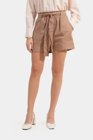Tie Waist Paperbag Cozy Shorts