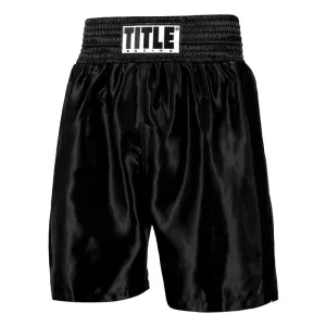 Title Boxing Classic Edge 2.0 Satin Boxing Shorts Trunks All Black