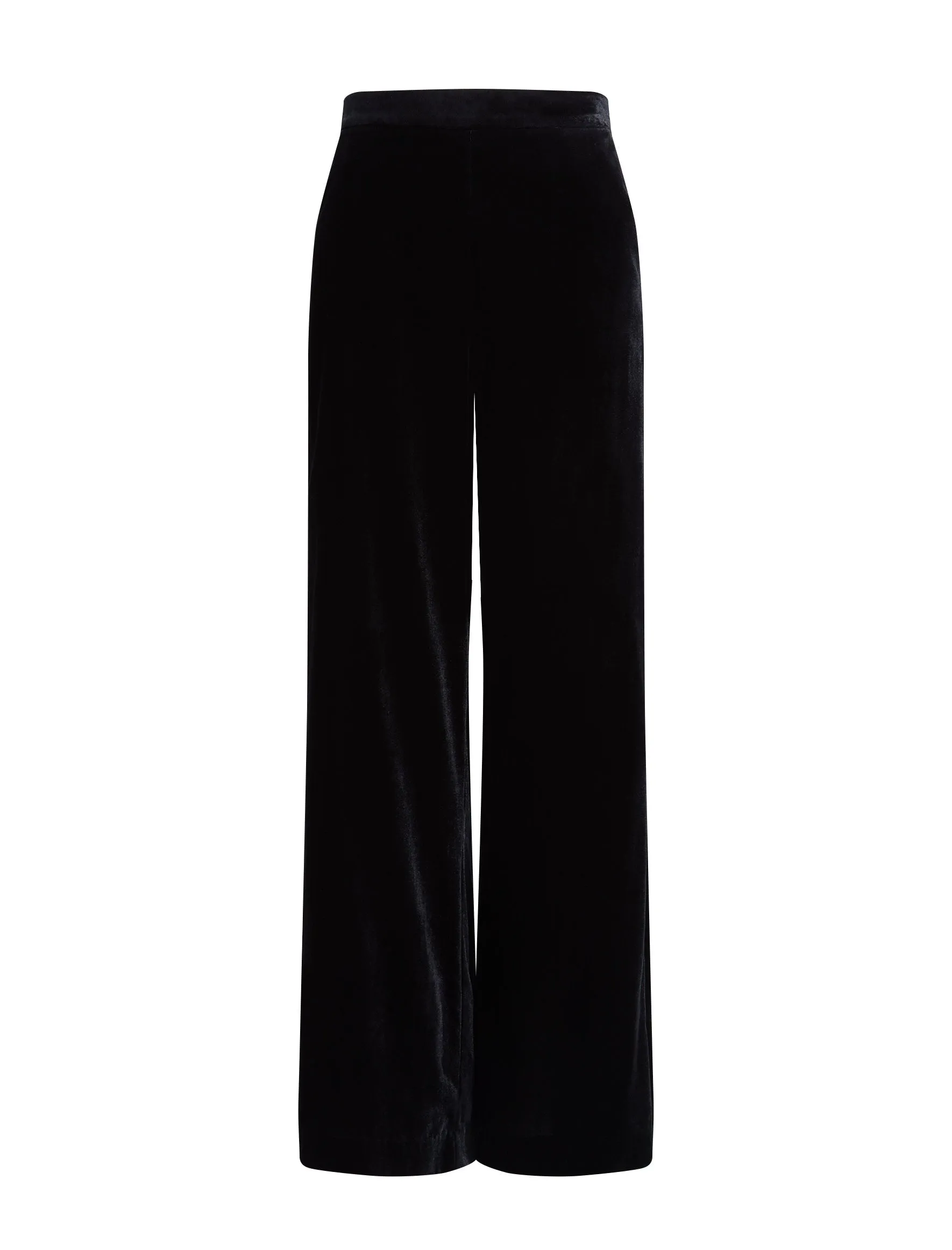 Toni Velvet Wide Leg Trouser - Black