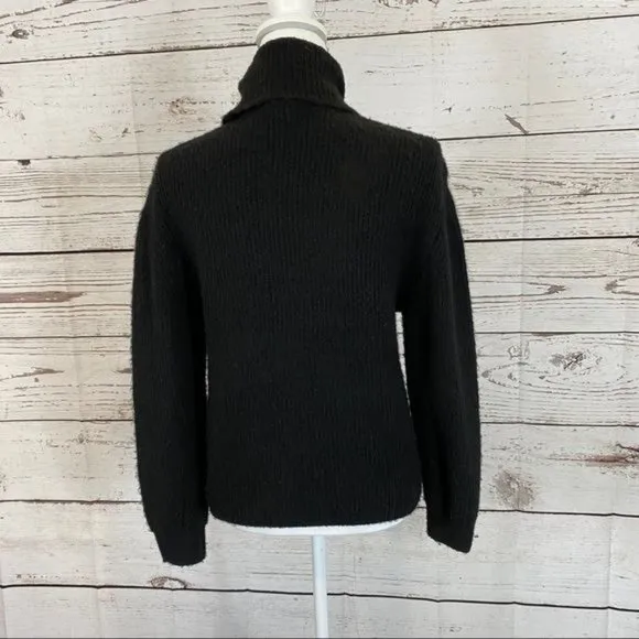 Topshop Cropped Roll Neck Puffed Shoulder Turtleneck Knitted Jumper Sweater NWT