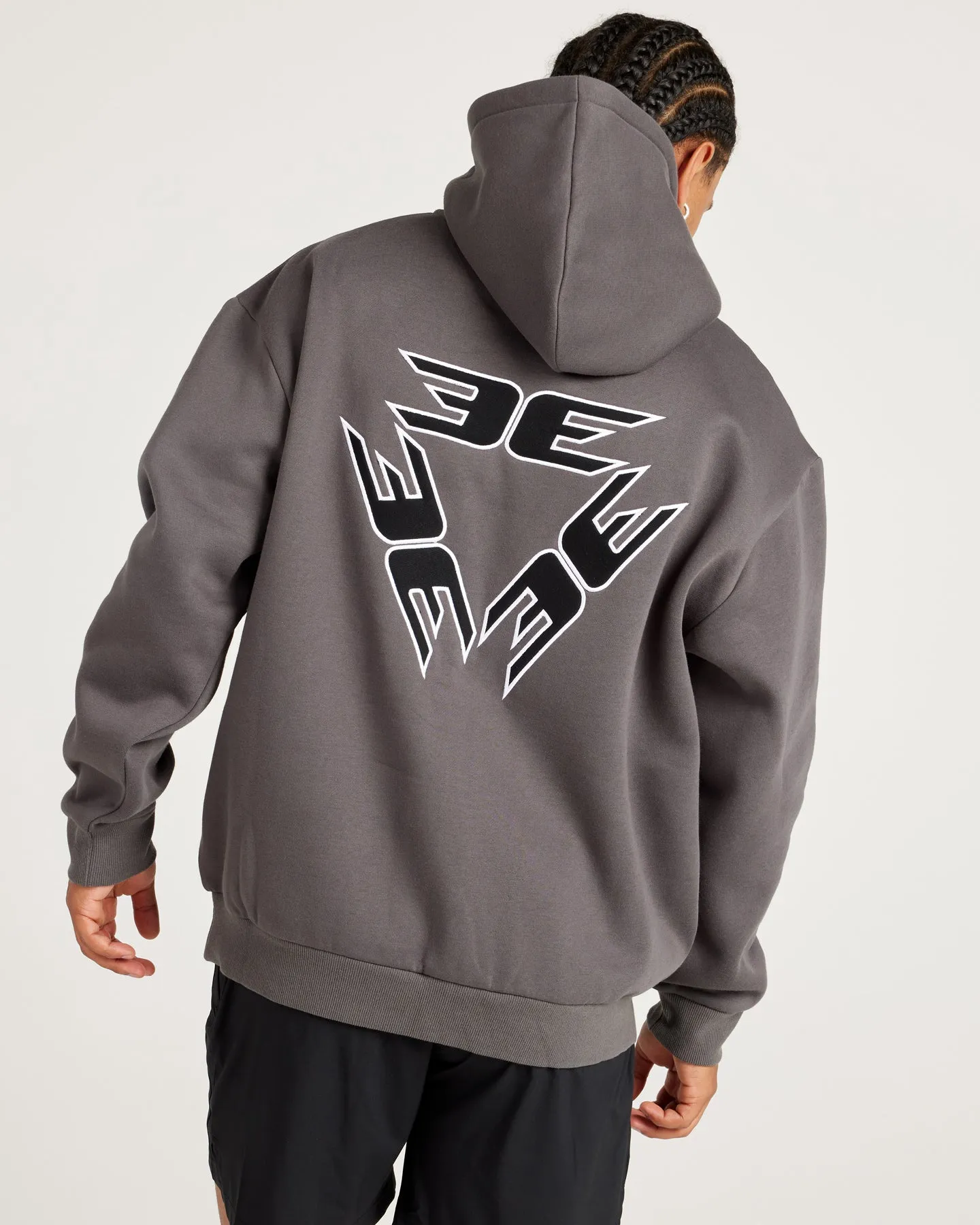 Tri Logo Hoodie - Slate / Black