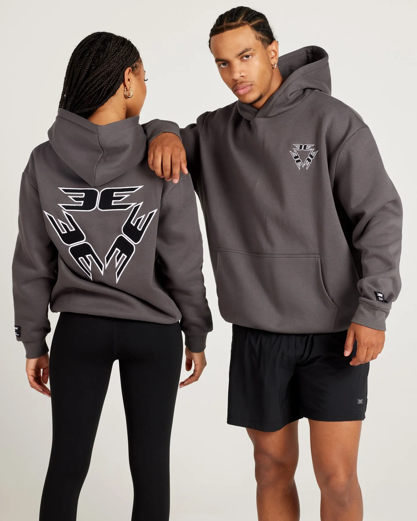 Tri Logo Hoodie - Slate / Black