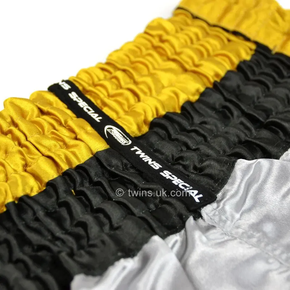 Twins Special Dragon Muay Thai Shorts - Silver & Gold