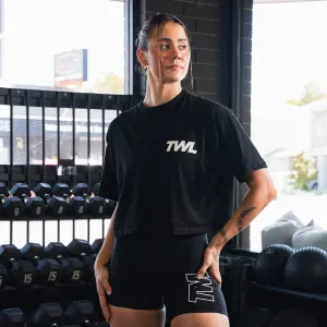 TWL - WOMEN'S OVERSIZED CROPPED T-SHIRT - ICON - BLACK