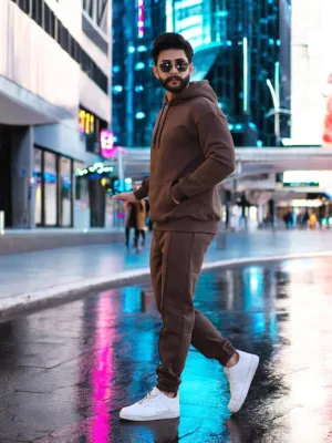 Two-Pieces Set Chocolate - Brown  Hoodie and Sweatpants