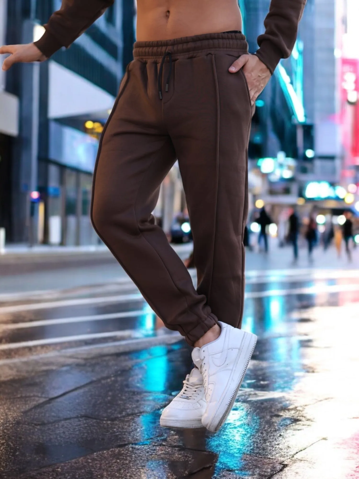 Two-Pieces Set Chocolate - Brown  Hoodie and Sweatpants