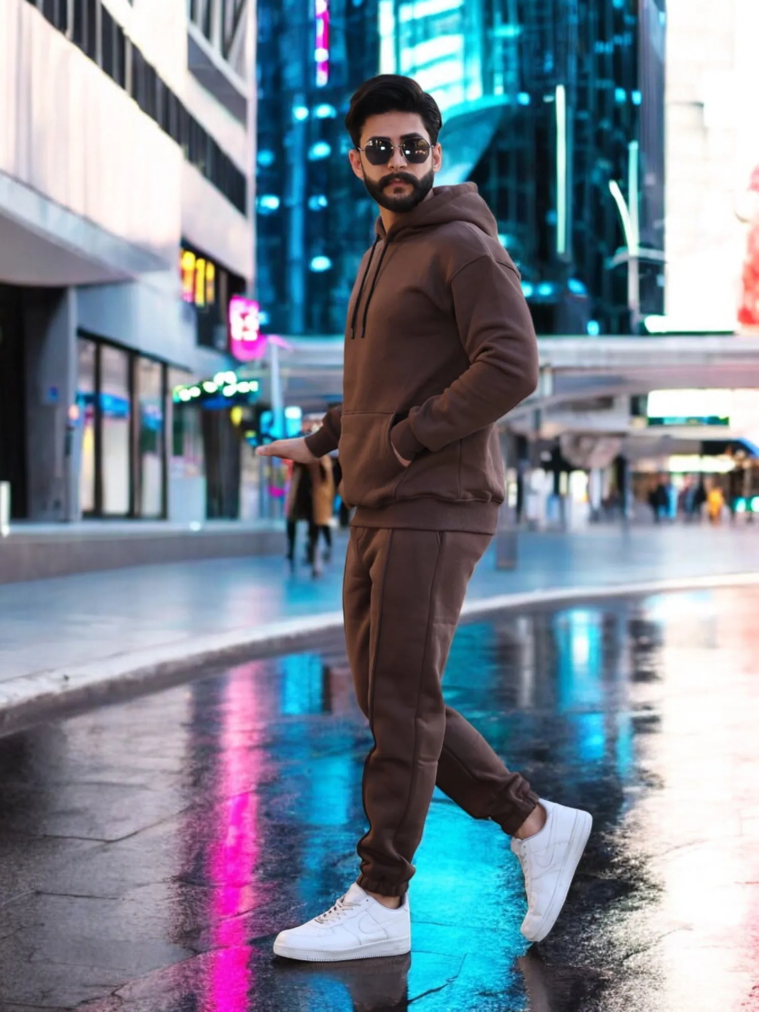 Two-Pieces Set Gray Hoodie and Sweatpants