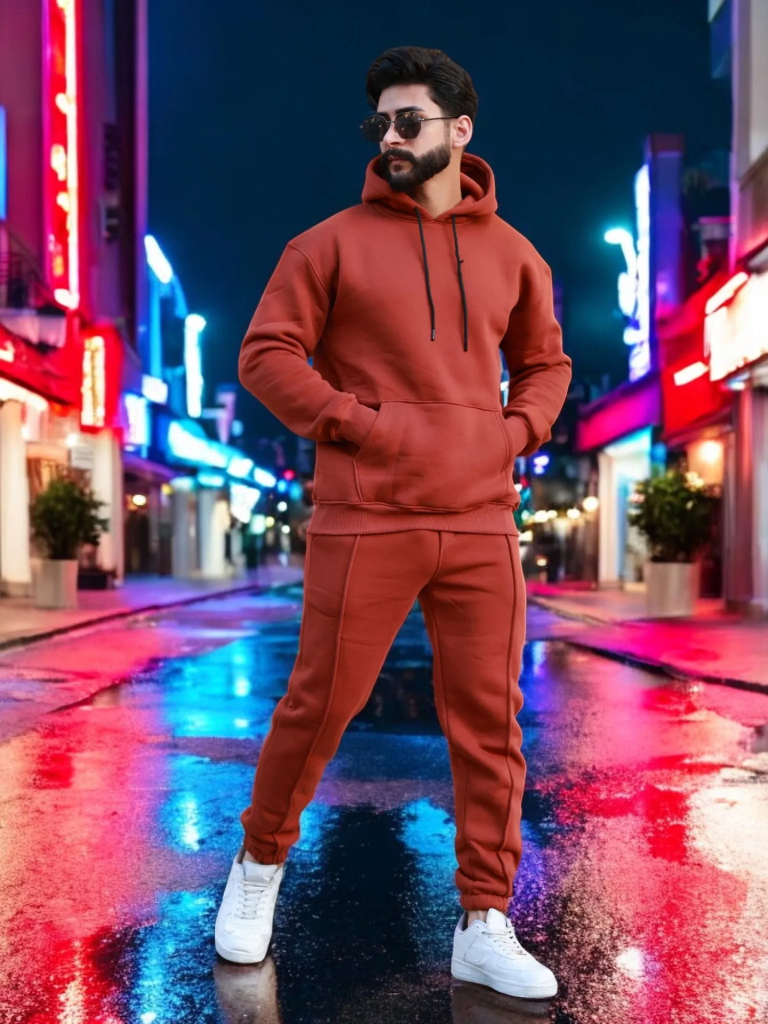 Two-Pieces Set Gray Hoodie and Sweatpants