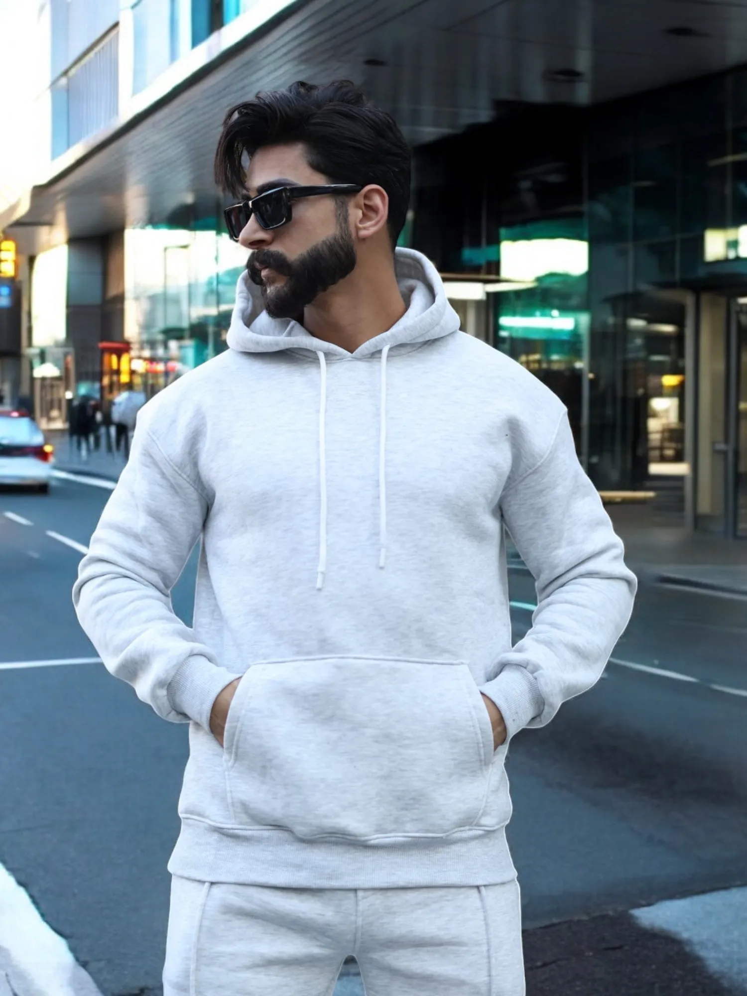 Two-Pieces Set Gray Hoodie and Sweatpants