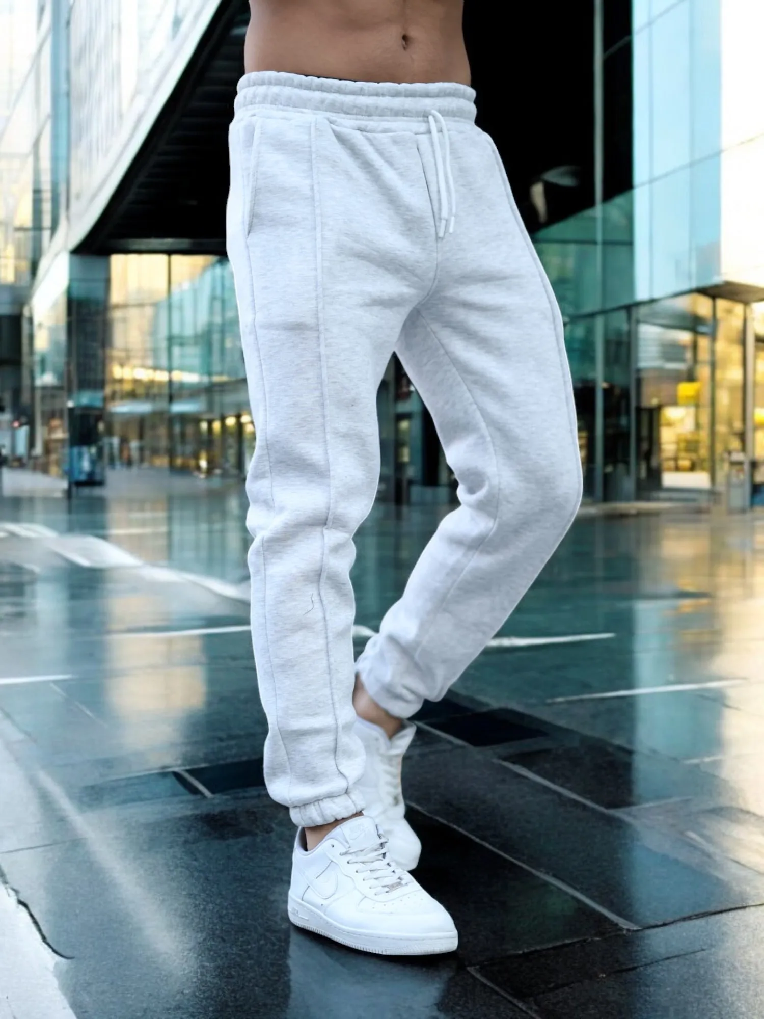 Two-Pieces Set Gray Hoodie and Sweatpants