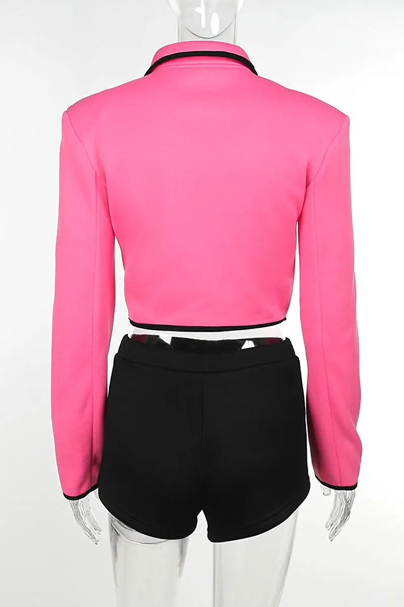 UH0161 Crop Jacket and Shorts Set
