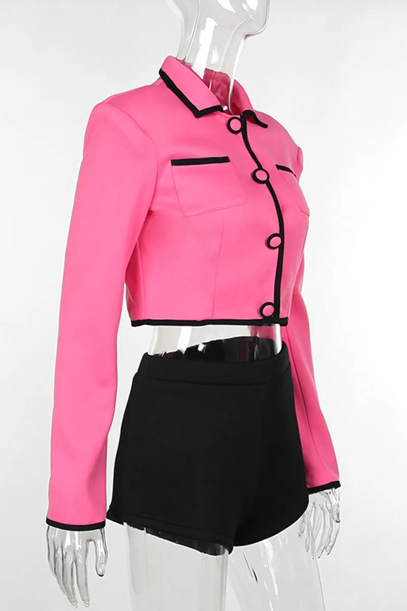 UH0161 Crop Jacket and Shorts Set
