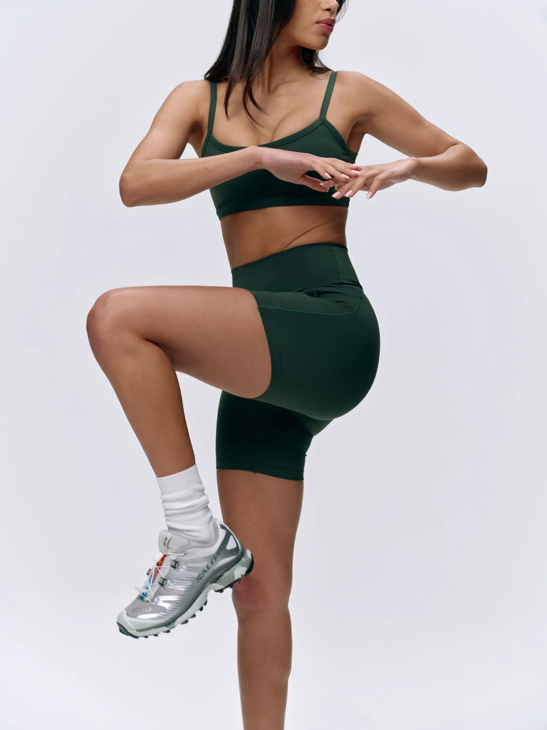 Ultimate Ultra Crop Pocket Shorts - Pine Green