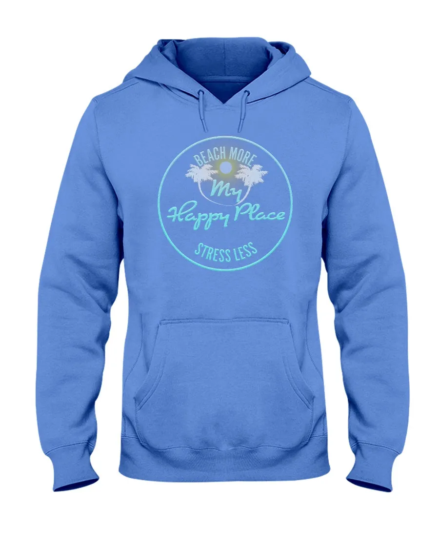 Unisex Beach More Stress Less My Happy Place Fleece Hoodie