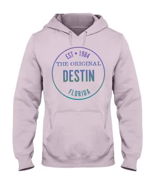 Unisex Destin Est 1984 Vintage Style Fleece Hoodie Gradient Logo