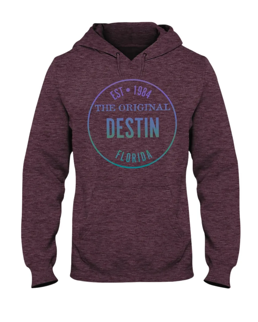Unisex Destin Est 1984 Vintage Style Fleece Hoodie Gradient Logo