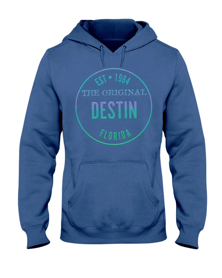 Unisex Destin The Original Hoodie Est 1984 Fleece Hoodie Bevel-Look Gradient