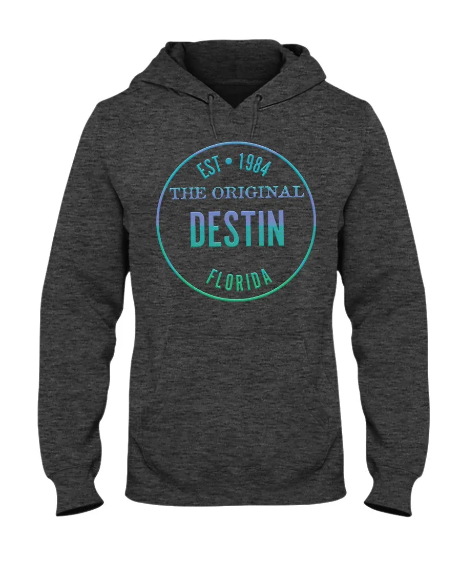 Unisex Destin The Original Hoodie Est 1984 Fleece Hoodie Bevel-Look Gradient