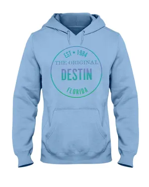 Unisex Destin The Original Hoodie Est 1984 Fleece Hoodie Bevel-Look Gradient