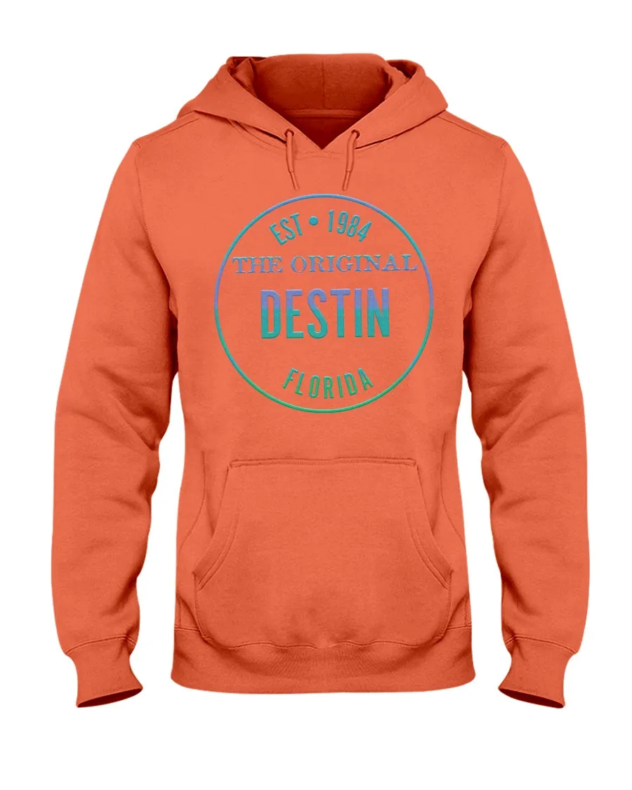 Unisex Destin The Original Hoodie Est 1984 Fleece Hoodie Bevel-Look Gradient