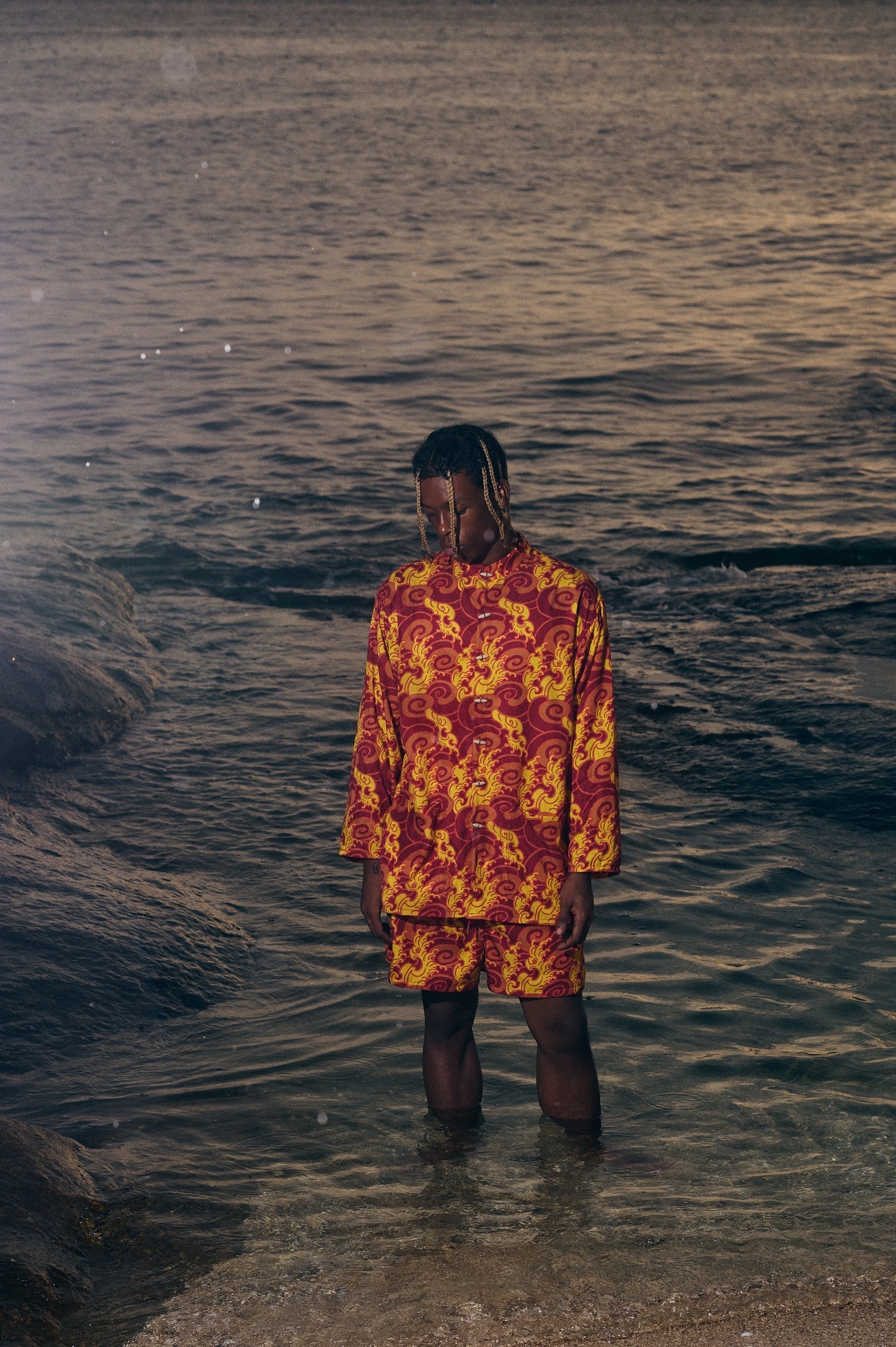 [UNISEX] GUY LE TATOOER X LOCO MOSQUITO "FIRE IS WATER" SHORTS