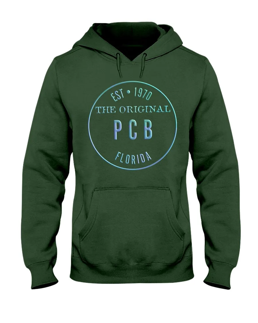 Unisex Panama City Beach Est. 1970 Fleece Hoodie Bevel-Look Gradient Logo