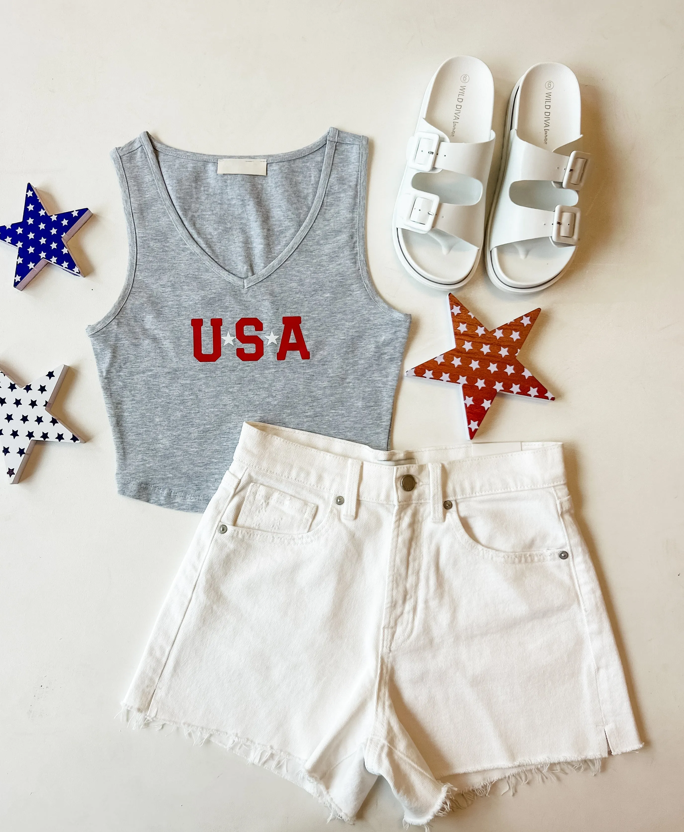 USA V-Neck Crop