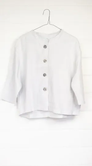 VALIA II PORT FAIRY Linen Jacket - Pearl