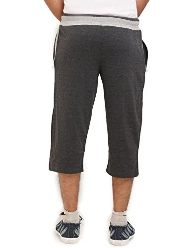 VEGO Men's Cotton 3/4th Capri (Charcoal, 36)