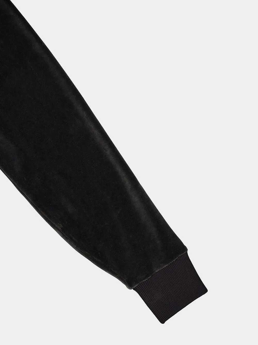 Velvet Zip-Up Bomber Jacket
