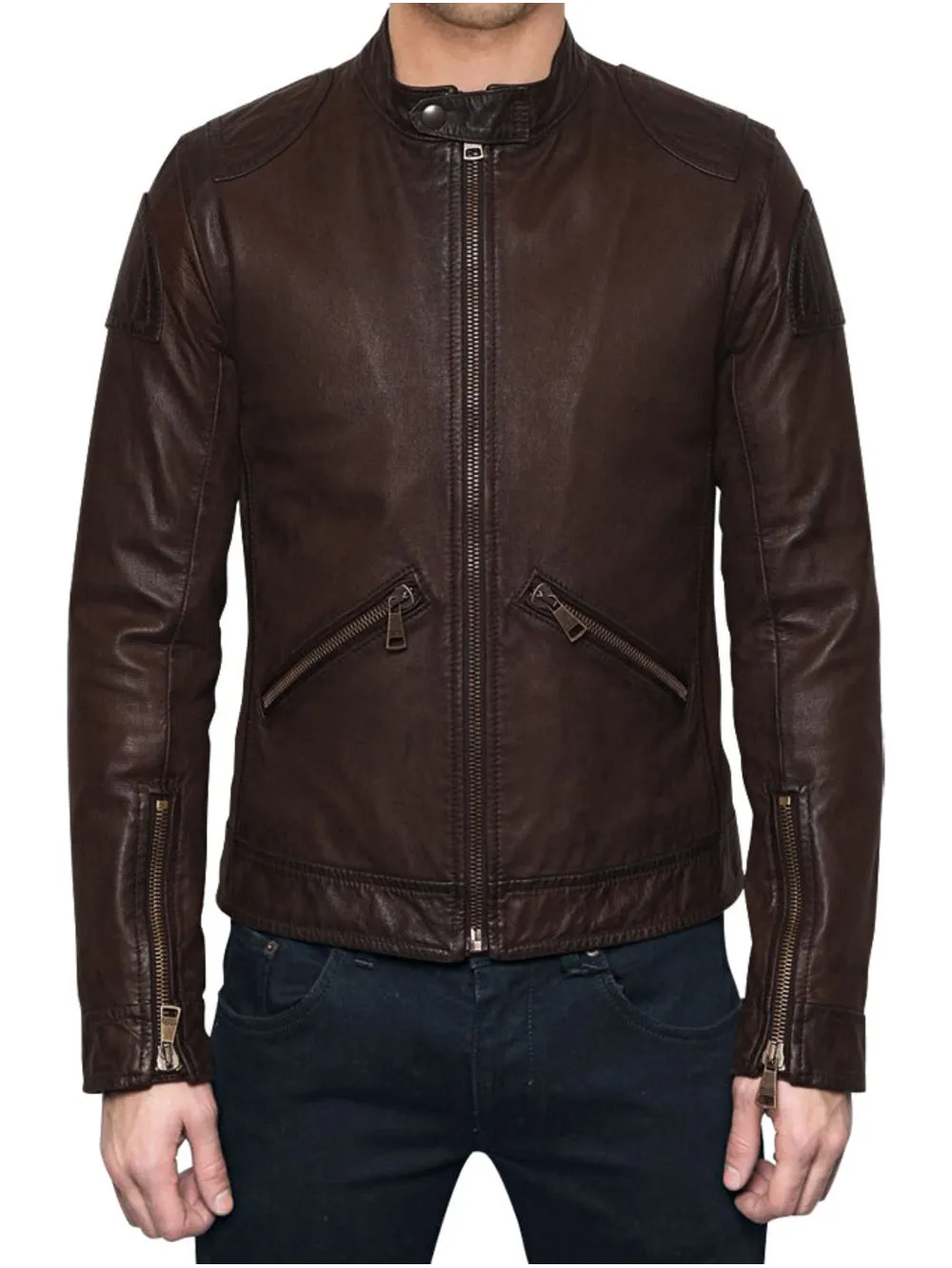 Vintage-Inspired Biker Leather Jacket