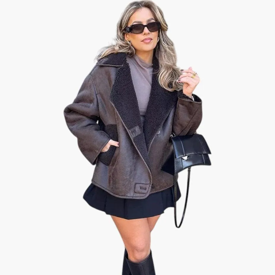 Vintage Leather Spring Jacket for Women
