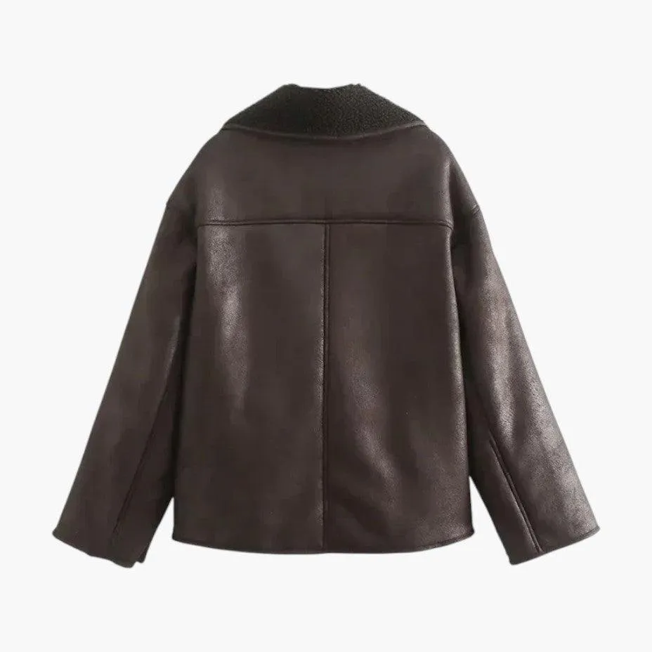 Vintage Leather Spring Jacket for Women