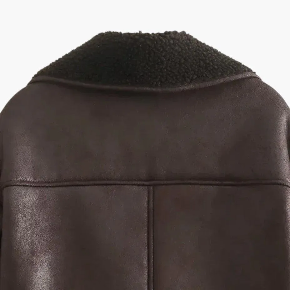 Vintage Leather Spring Jacket for Women
