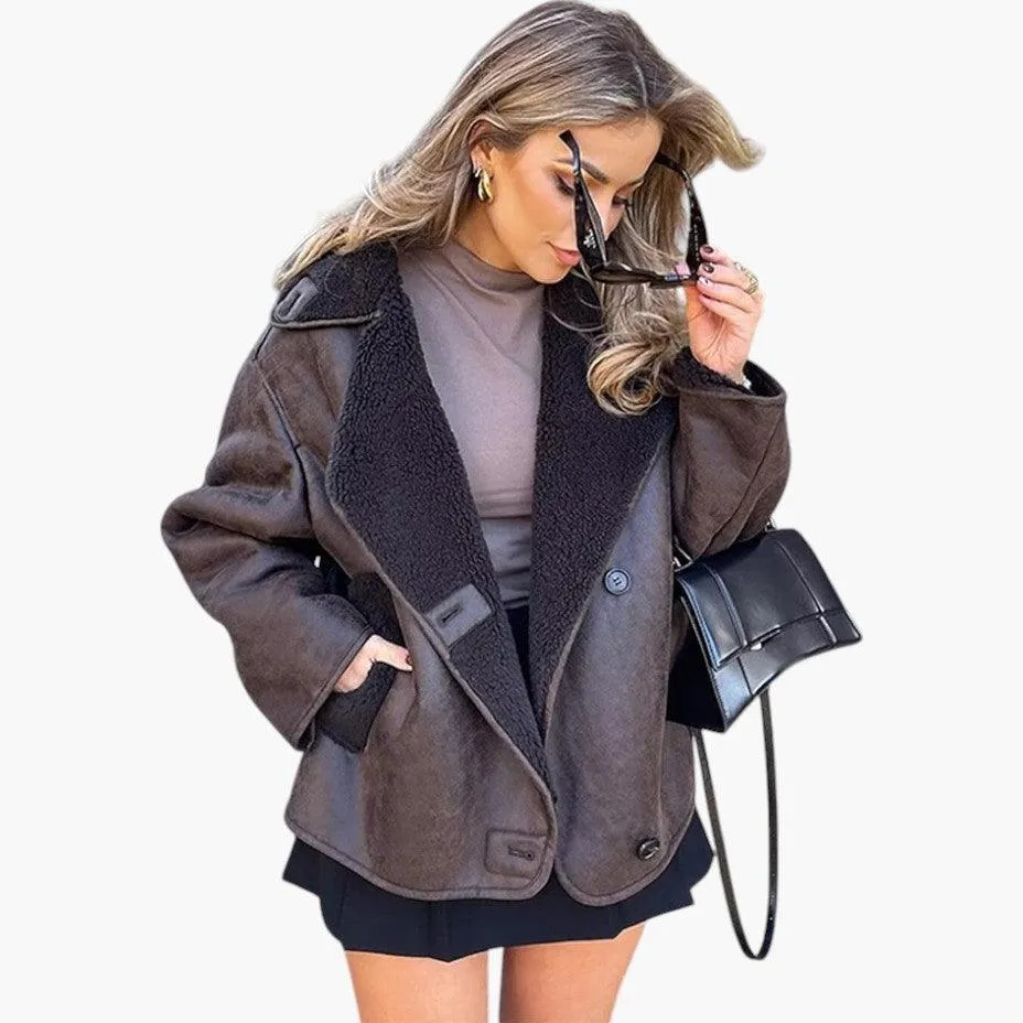 Vintage Leather Spring Jacket for Women