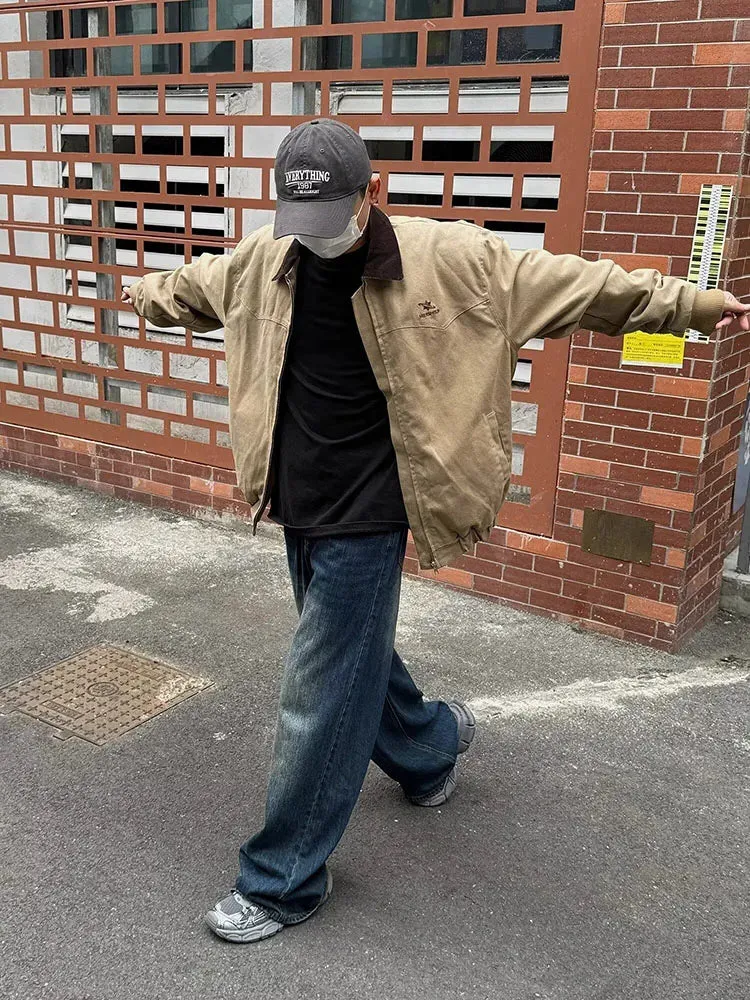 Vintage Loose Baseball Denim Jersey Jacket
